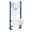 GROHE - Grohe Pack WC suspendu sans bride Bau Ceramic + abattant + plaque blanche + bâti Grohe - vignette