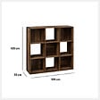 5 FIVE SIMPLY SMART - Meuble Étagère 9 cases de rangement coloris bois foncé style Industriel H 100.5 cm - vignette