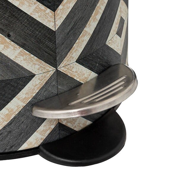 5 FIVE SIMPLY SMART - Poubelle en métal et bambou 3 L déco Canvas Noir et Beige - large