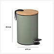 5 FIVE SIMPLY SMART - Poubelle de salle de bain en métal Vert Kaki et couvercle en Bambou 3 L - vignette