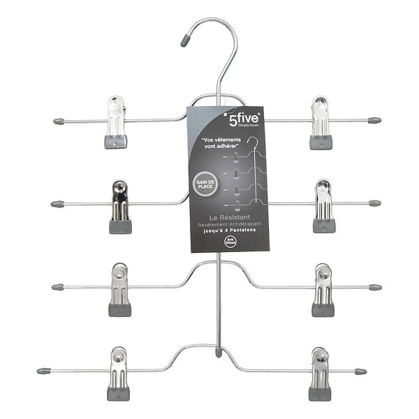 5 FIVE SIMPLY SMART - Cintre en métal avec pinces pour 4 pantalons - large