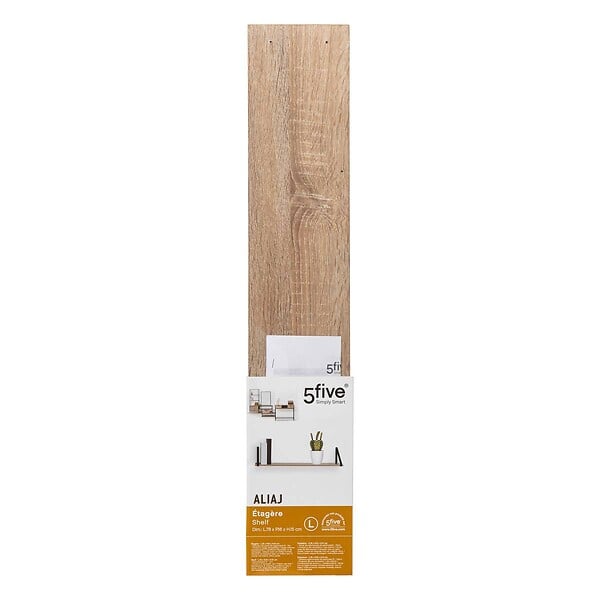 5 FIVE SIMPLY SMART - Étagère Effet chêne naturel et Métal noir L 78 cm - large