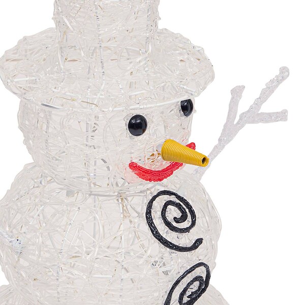 FEERIC LIGHTS & CHRISTMAS - Déco lumineuse Bonhomme de neige 3D 96 LED Blanc froid 8 jeux de lumière H 57 cm - large