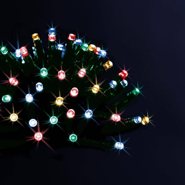 FEERIC LIGHTS & CHRISTMAS - Guirlande lumineuse  solaire 5 Mètres 50 LED Multicolore 8 jeux de lumière - large