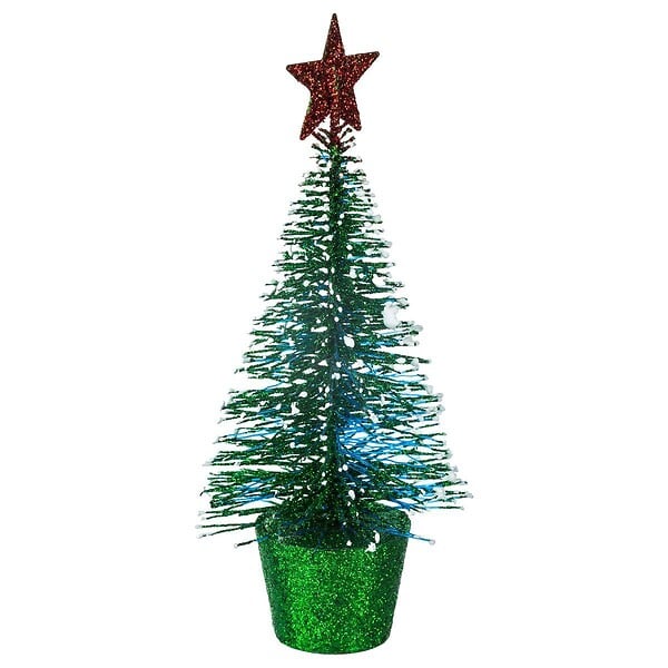 FEERIC LIGHTS & CHRISTMAS - Déco de Noël Sapin de Table Rouge à Paillettes H 14 cm - large
