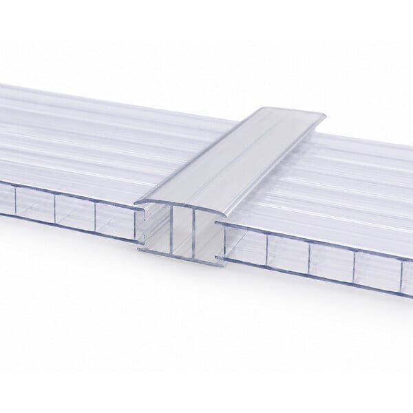 MCCOVER - Profil polycarbonate de jonction - ep.6 mm, L.200 cm - large