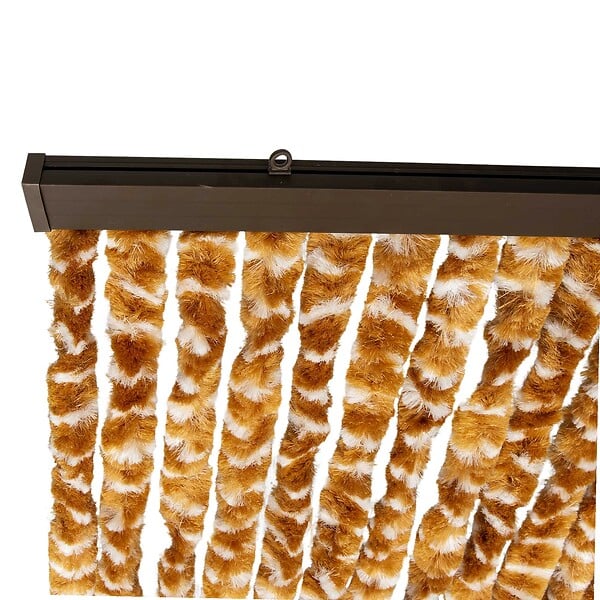 WERKAPRO - Rideau chenille marron et blanc  90 x 220 cm - large