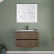 COSYNEO - Meuble de salle de bain 80cm simple vasque - 2 tiroirs - noyer (bois foncé) - VENERIA - vignette