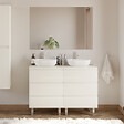 COSYNEO - Meuble de salle de bain 140cm avec plateau et 2 vasques à poser arrondies - 6 tiroirs - blanc brillant - MAYOR - vignette