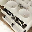 COSYNEO - Meuble de salle de bain 140cm avec plateau et 2 vasques à poser arrondies - 6 tiroirs - blanc brillant - MAYOR - vignette