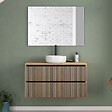 COSYNEO - Meuble de salle de bain 100cm avec plateau et vasque à poser ronde - 2 tiroirs - roble era (chêne clair) - VENERIA - vignette