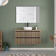 COSYNEO - Meuble de salle de bain 100cm avec plateau et vasque à poser ronde - 2 tiroirs - roble era (chêne clair) - VENERIA - vignette
