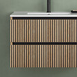 COSYNEO - Meuble de salle de bain 80cm simple vasque - 2 tiroirs - sans miroir - roble era (chêne clair) - VENERIA - vignette
