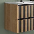 COSYNEO - Meuble de salle de bain 80cm simple vasque - 2 tiroirs - sans miroir - roble era (chêne clair) - VENERIA - vignette