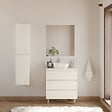 COSYNEO - Meuble de salle de bain 60cm avec plateau et vasque à poser arrondie - 3 tiroirs - blanc brillant - MAYOR - vignette