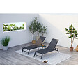 CONCEPT USINE - Lot de 2 transats et une table d'appoint noir PRATO - vignette