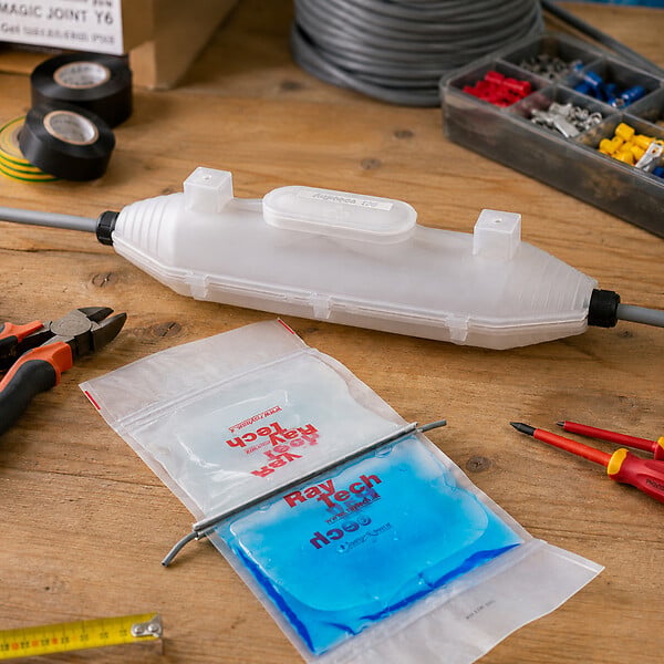 RAYTECH - Boîte de jonction IP68 en Y avec gel Magic Joint – Étanche, réaccessible, jusqu'à 1 kV - large