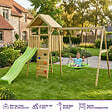 KANGUI - Aire de jeux bois, 2 balançoires, nid, toboggan, escalade, cabane WOODI - vignette