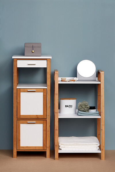 WENKO - Boîte SDB avec couvercle Gara, blanc - large
