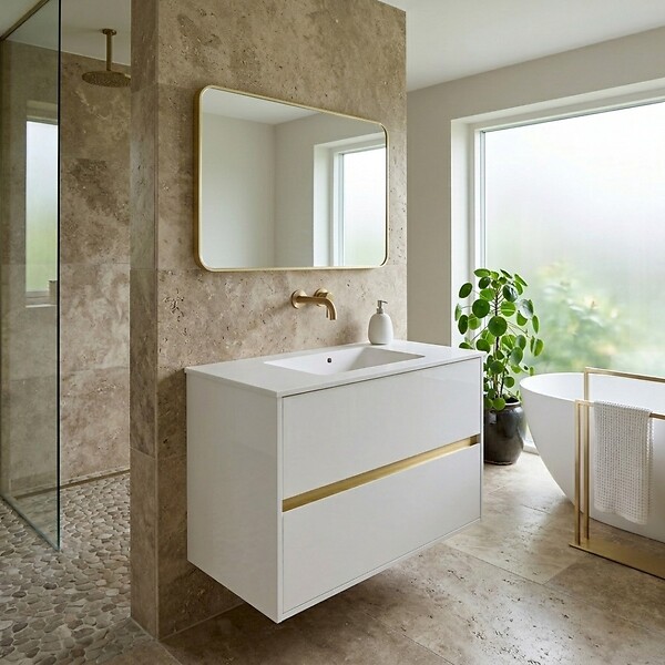 ESSEBAGNO - Musea miroir 80x60 or brossé - large