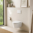 GEBERIT - Pack Bati-support Geberit 112cm + Cuvette Swiss Aqua Technologies sans bride + Plaque blanche (SATrimlessGeb3-RT) - vignette