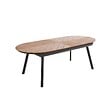 OVIALA - Table de jardin extensible 8 à 12 places effet bois en alu et polywood - Jakarta - vignette