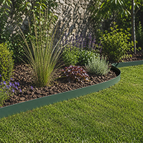 GT GARDEN - Bordure de jardin flexible verte - 15 cm x 6 mètres - large