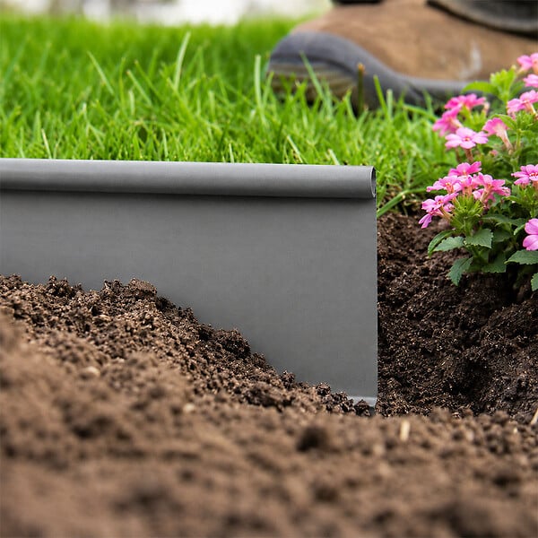 GT GARDEN - Bordure de jardin grise - 12,5 cm x 18 mètres - large