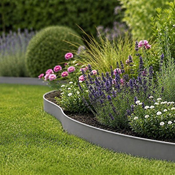 GT GARDEN - Bordure de jardin grise - 12,5 cm x 18 mètres - large