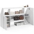 ID MARKET - Ensemble étagère 2 niveaux, armoire 2 armoire 1 porte + 1 niche sous pente TOMI blanc - vignette