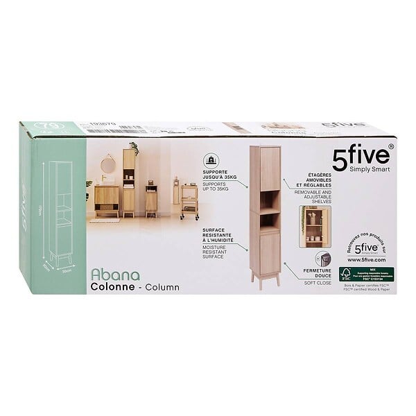 5 FIVE SIMPLY SMART - Colonne 2 portes Abana bois clair - large
