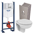 GROHE - Grohe Pack WC bâti-autoportant + WC Porcher sans bride + Abattant + Set d'habillage + Plaque chrome (ProjectPorcher-1-sabo) - vignette