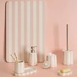 5 FIVE SIMPLY SMART - Porte-brosse à dents Strio rayures rose blé H10cm - vignette