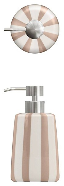 5 FIVE SIMPLY SMART - Distributeur de savon Strio à rayures rose blé 400ml - large