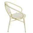 OVIALA - Chaise de terrasse style bistrot parisien aluminium et rotin beige - Villiers - vignette