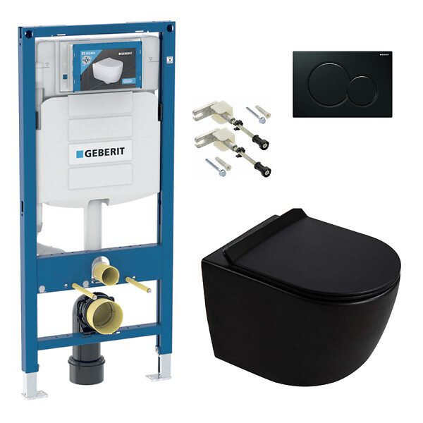 GEBERIT - Duofix pack WC bâti-support + WC suspendu sans bride Ceramia PixL avec abattant SoftClose + plaque (GEDCEPXBMT03-FR) - large