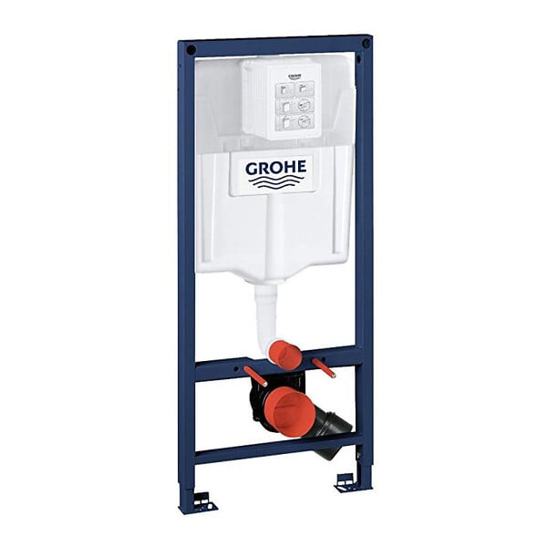 GROHE - Pack Rapid sl+ plaque arena chrome+ Fixations murales + set d'isolation phonique + WC suspendu sans bride (ArenaBrevis) - large