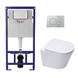 SWISS AQUA TECHNOLOGIES - Pack WC bâti ECO 2L Swiss Aqua Technologies + WC suspendu Swiss Aqua Technologies + plaque chrome (STESTINWR05-FR) - vignette
