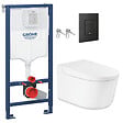 GROHE - Pack WC Bâti-support RAPID SL + WC lavant suspendu Sensia Alpine + Plaque noire mate (RSLSENSIAKF0) - vignette
