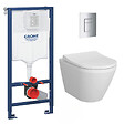 GROHE - Pack WC Bâti-support Rapid SL + Vitra Integra WC sans bride + abattant soft close + Plaque de commande WC Skate Cosmopolitan - vignette