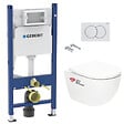 GEBERIT - Pack WC Bâti support Geberit + WC Swiss Aqua Technologies Vortex sans bride + abattant SoftClose + plaque (TORNADOGEB3) - vignette