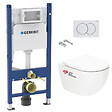 GEBERIT - Pack WC Bâti support Geberit + WC Swiss Aqua Technologies Vortex sans bride + abattant SoftClose + plaque (TORNADOGEB3) - vignette