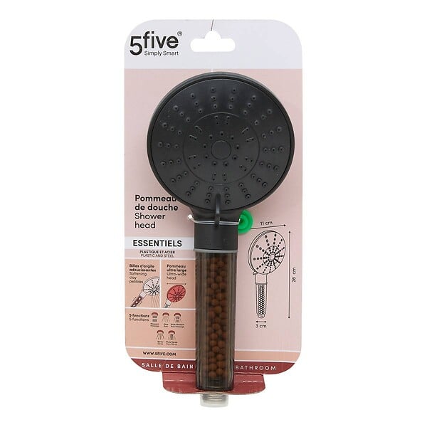 5 FIVE SIMPLY SMART - Pommeau de douche à billes noir 5 fonctions - large