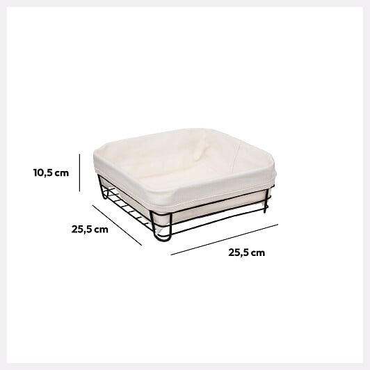 5 FIVE SIMPLY SMART - Corbeille en acier 25cm beige/noir - large