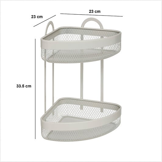 5 FIVE SIMPLY SMART - Étagère d'angle "Mayaj" en acier beige 23x23cm - large