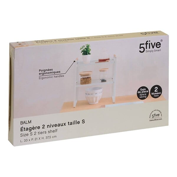 5 FIVE SIMPLY SMART - Etagère 2 niveaux Balm blanc L33cm - large