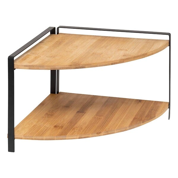 5 FIVE SIMPLY SMART - Étagère d'angle "Ordera" 2 niveaux noir - large