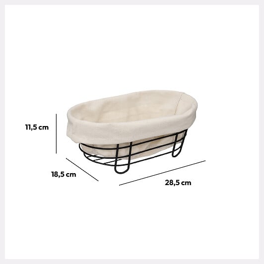 5 FIVE SIMPLY SMART - Corbeille en acier 28cm beige/noir - large