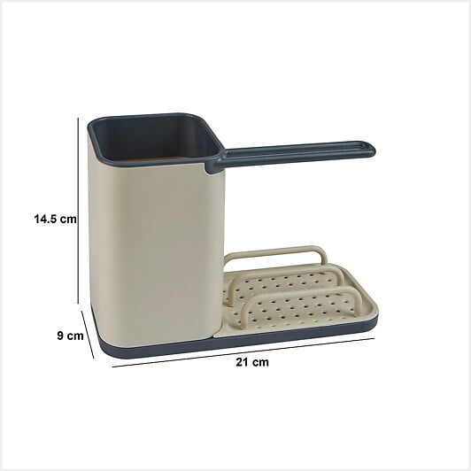 5 FIVE SIMPLY SMART - Organisateur d'évier "Néo" 4 en 1 beige - large