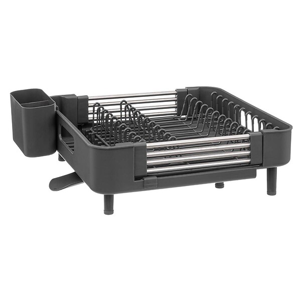 5 FIVE SIMPLY SMART - Égouttoir extensible 12 assiettes "Etira" gris - large